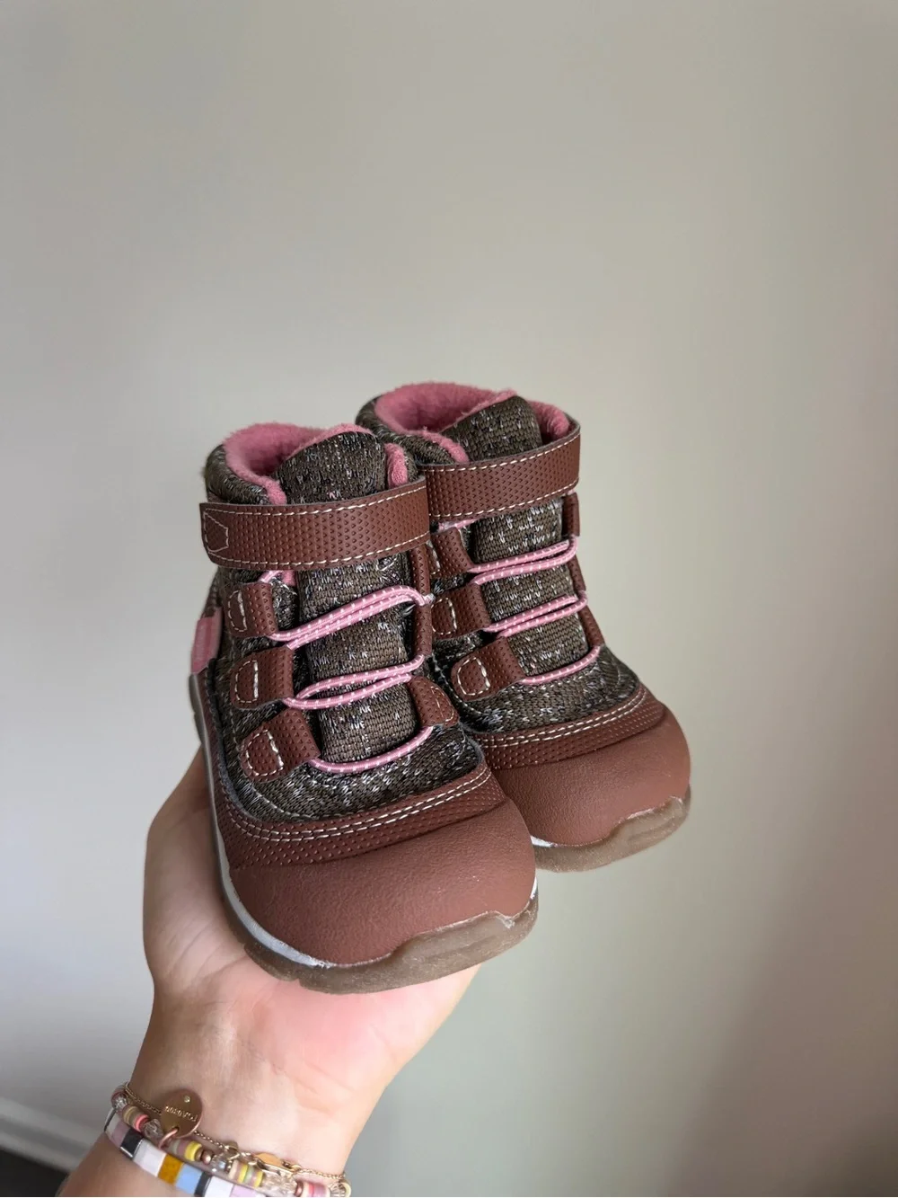 Kids Brown and Pink Winter Boots - See Kai Run